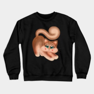 Red Hair Cat Stretching Crewneck Sweatshirt